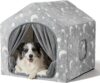 Indoor Dog House, Soft Warm Glow Dog Cave for Medium & Large Dogs