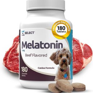 K9 Select Melatonin for Dogs, 1mg, 180 Beef Chewable Tablets