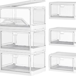 Kmiectse Clear Storage Bins with Lids 3 Pack 【Stackable & Sturdy】