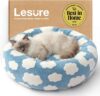 LE SURE Shown on TV Jacquard Donut Cute Cat Beds Indoor,Blue 20x20x6in