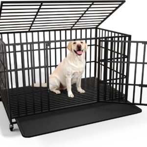 LEMBERI 48 Inch Heavy Duty Dog Crate for Large Dogs