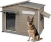 Large Outdoor Wooden Dog House, Weatherproof Dog Houses with Adjustable Vent Windows, Alloy Chew-Resistant Frame, Removable Floor for Medium & Large Dogs, (43.5″ L x 29.5″ W x 33.5″ H)