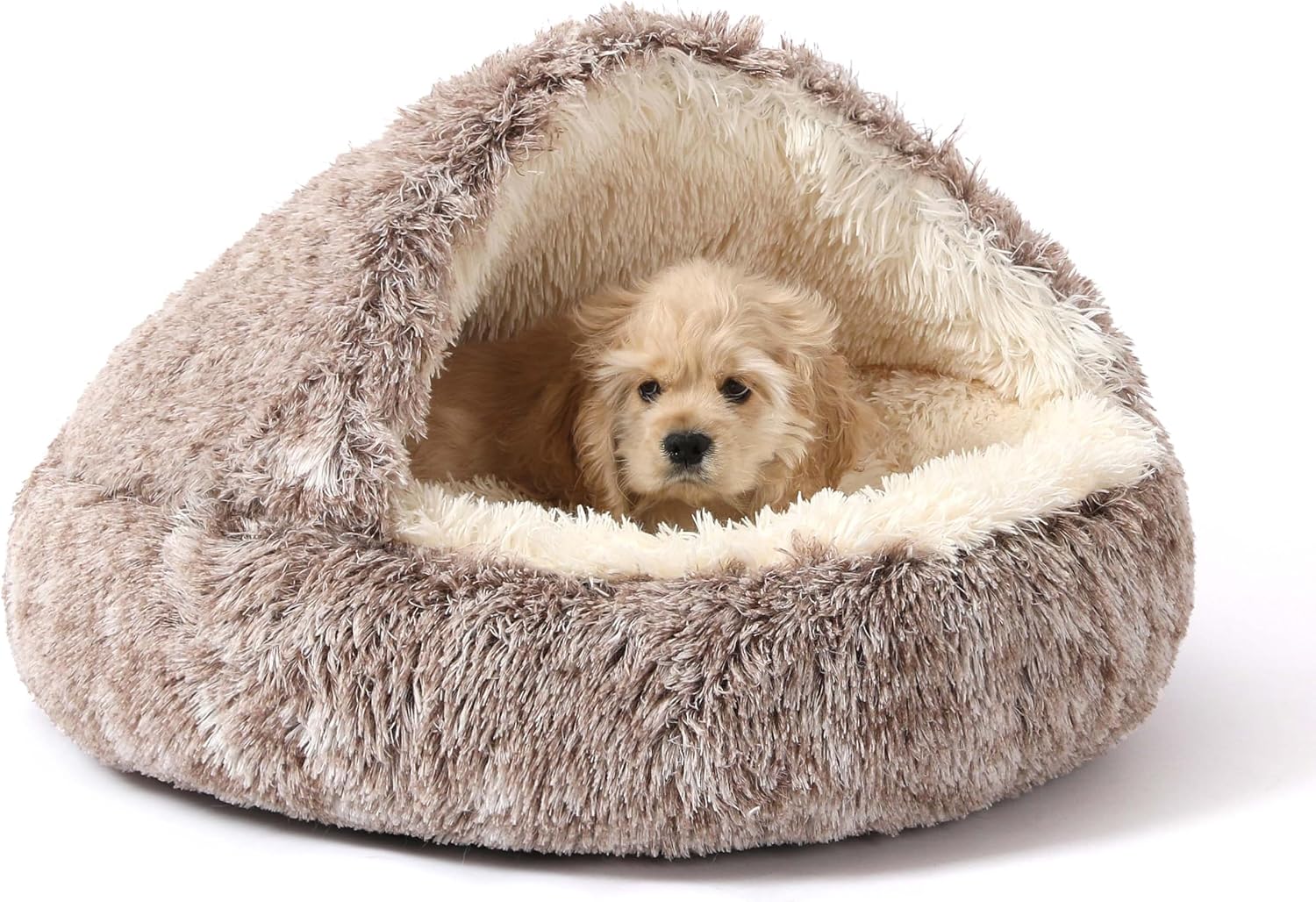 NOYAL Hooded Donut Bed, Calming Cave for Cats & Small Dogs