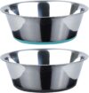 PEGGY11 Deep Stainless Steel Dog Bowls, 3 US Cup Each, 2-Pack