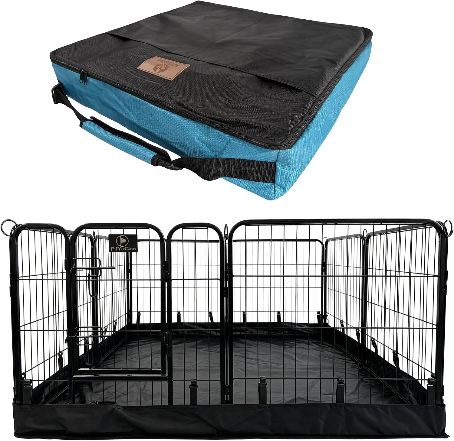 PJYuCien Puppy Playpen Plus Storage Bage with Bottom, 8 Panels 24" H