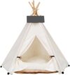 Scnbom Pet Teepee Dog & Puppy Cat Tents Tipi Bed Portable Houses