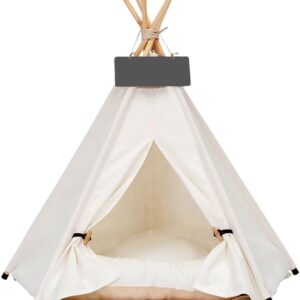 Scnbom Pet Teepee Dog & Puppy Cat Tents Tipi Bed Portable Houses