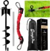Snagle Paw Dog Tie Out Stake with Lock-Cap,Heavy Duty Dog Stakes for Outside/Yard/Camping with Shock Absorbing Bungee Tether,360°Swivel Rust Proof Ground Anchor for Dog Cable,Leash,Chain,up to 360 Lbs