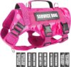 WINSEE Service Dog Vest Harness for Medium Dog, Tactical Working MOLLE Vest with 10 Pet Patches, No Pull Heavy Duty Harness for Training Walking