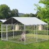 YITAHOME 10’x10′ Outdoor Dog Enclosure with Metal Dog Gate