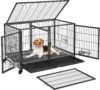 Yaheetech 42.5 Inch Stackable Dog Crate with Divider for Small Medium Dogs