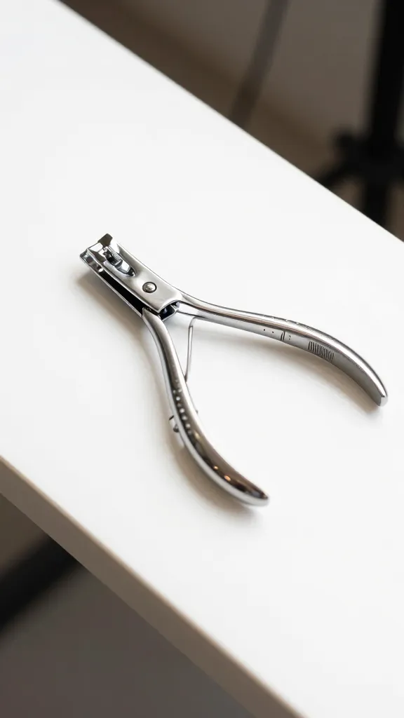 Brightly lit grooming table with nail clippers