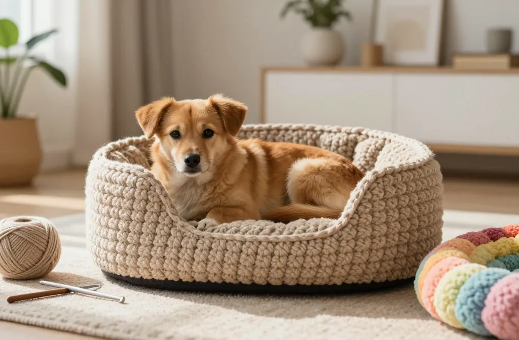 Cozy Crochet Dog Bed Pattern Ideas That Dogs Love