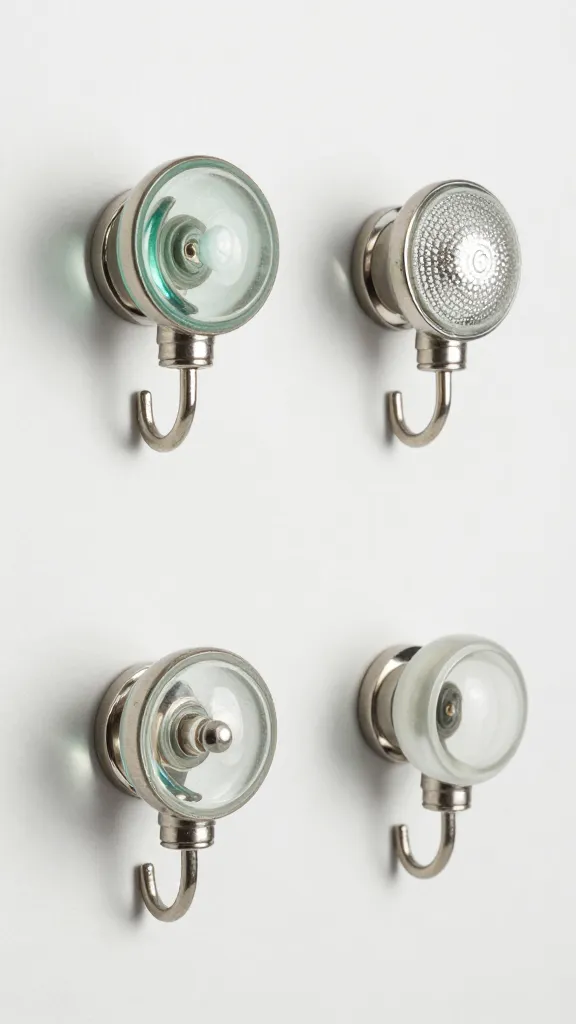 Staggered vintage glass knobs as leash hangers
