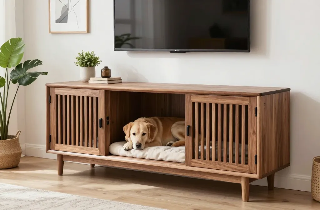 Gorgeous Wooden Dog Crate Furniture Ideas for Homes