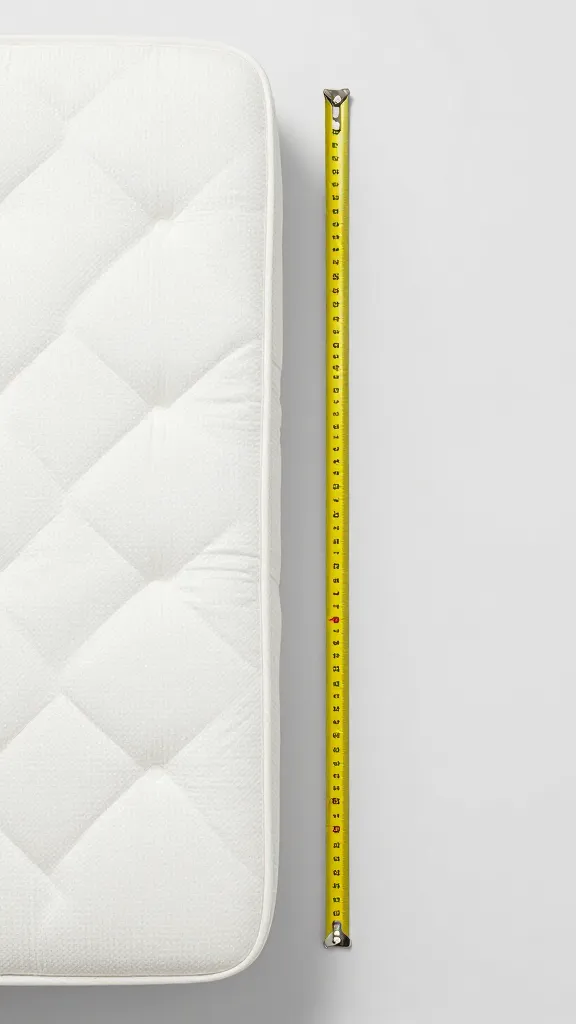 measuring bed height with tape measure beside mattress