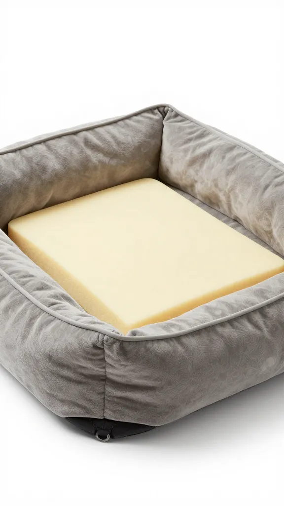 memory foam insert inside washable dog bed cover
