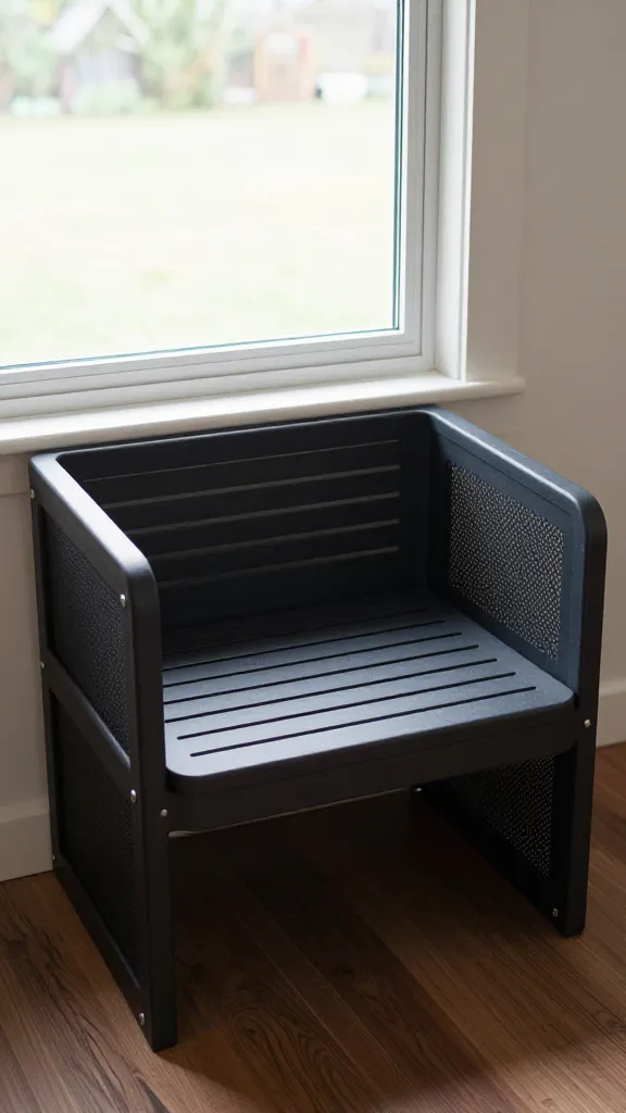window seat dog alcove with breathable slatted sides
