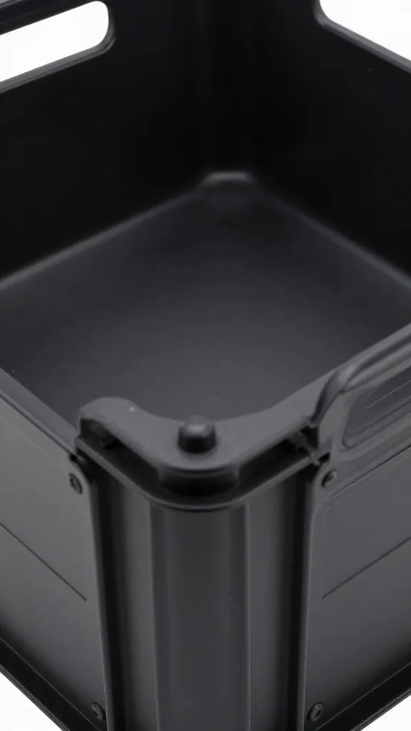 Matte black crate topper with rubber pads, close-up