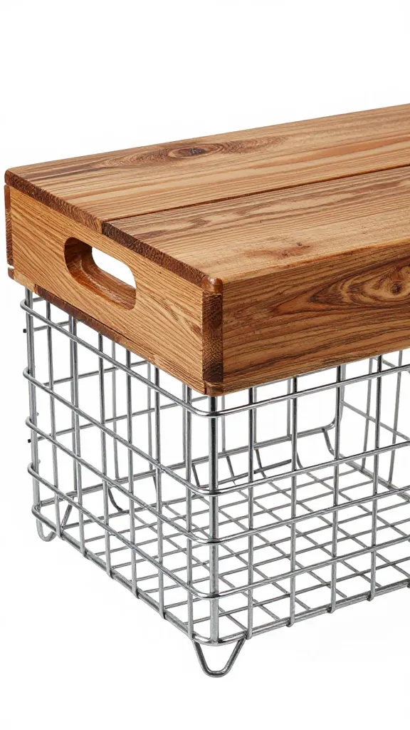 Stained pine crate topper flush-fit on medium wire crate