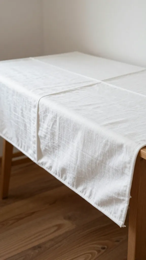 Sewing breathable cotton crate cover on home table