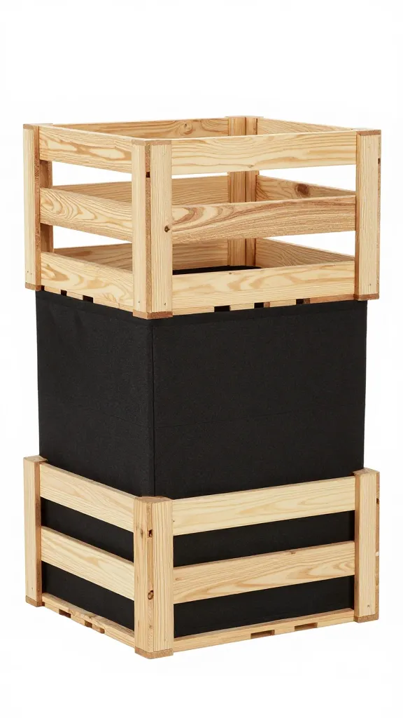 Hybrid wood-frame crate with removable fabric panels