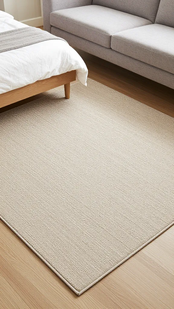 Non-slip rug with XXL bed near sofa