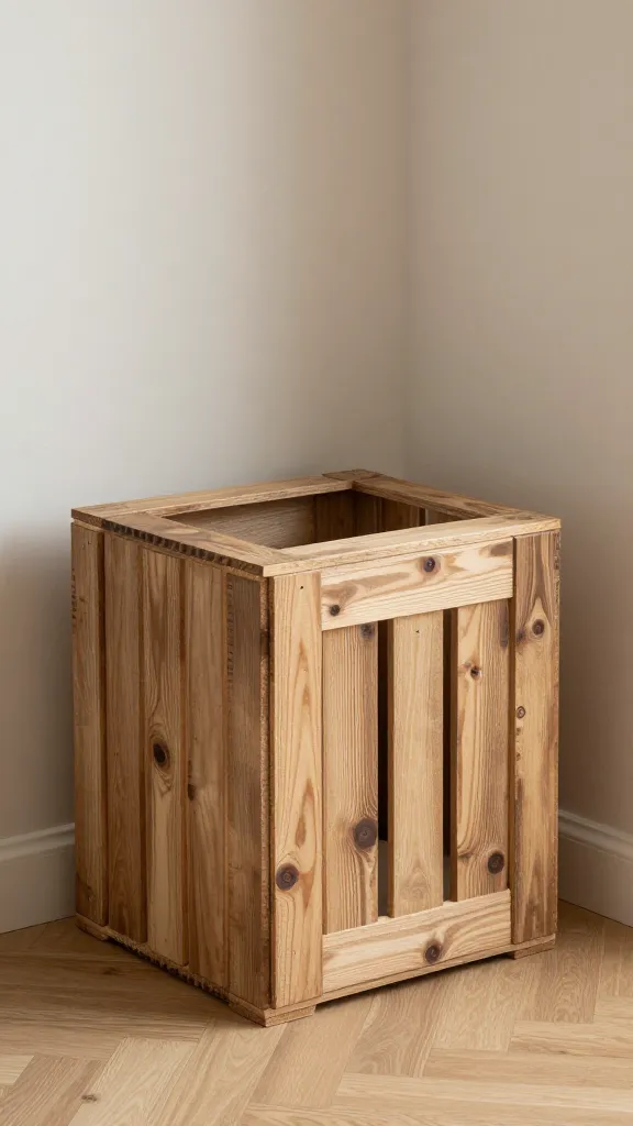 crate near family area, not hallway draft, calm lighting
