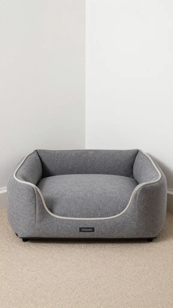Custom corner dog bed with wall bumpers