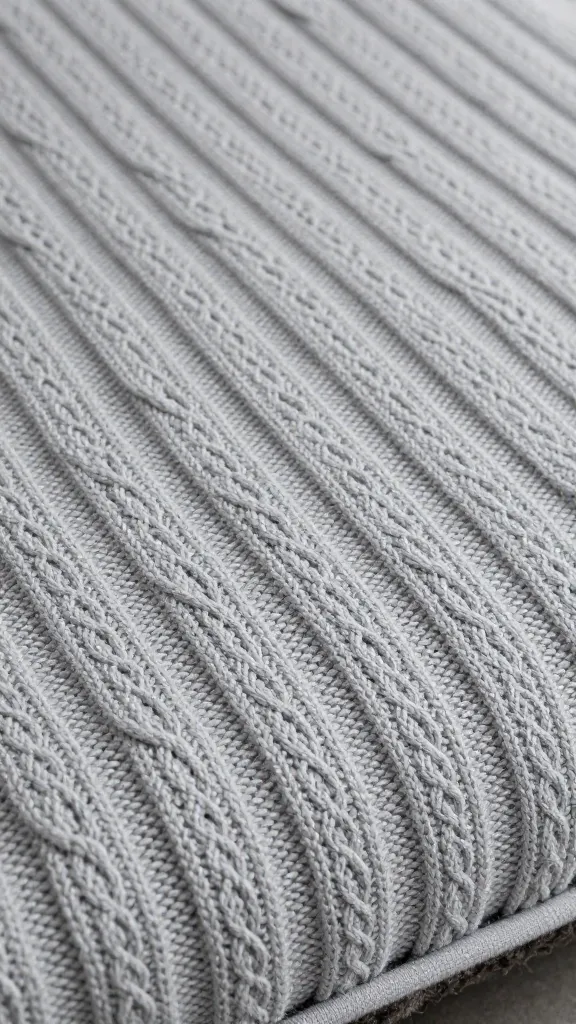 tightly woven acrylic cable-knit dog bed cover, macro shot