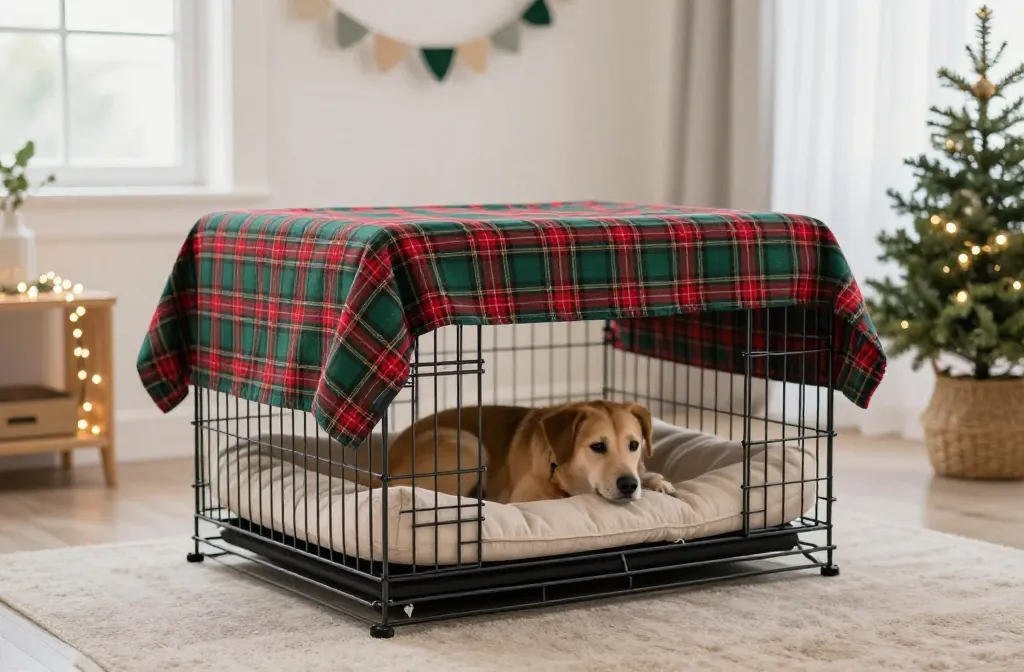 How to Decorate a Dog Crate for Christmas in 10 Minutes (Pet-Safe) That Pops
