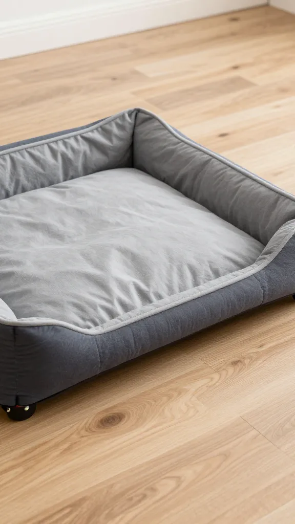 Waterproof liner under orthopedic dog bed, hardwood floor