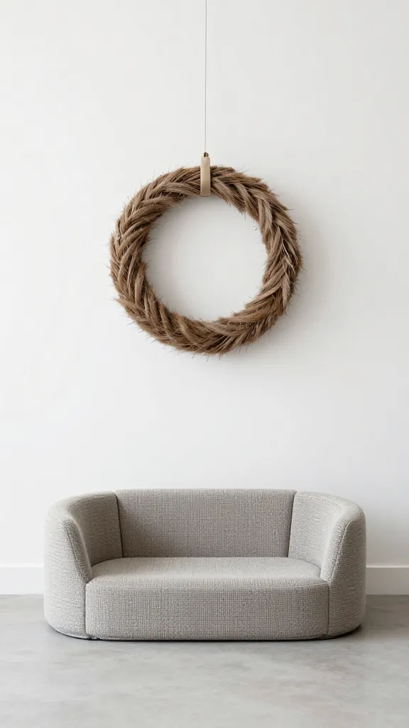 Minimalist dog area with elevated wreath, chew-proof materials
