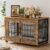 Large Dog Crate Furniture, 38” Heavy Duty Wood Kennel w/Cushion & Wheels
