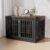 48 Inch Heavy-Duty Dog Crate Furniture, Decorative Wooden End Table Kennel with Waterproof Top & Wide Metal Tubes, for Large & Extra Large Dogs, Black + Rustic Brown