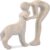 Abstract Person and Dog Head-to-Head Figurine Sandstone