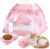 BreezeHug Pink Princess Cat Tent Bed Set for Kittens and Small Dogs, 13.78″