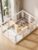 DELOMO Clear Acrylic Indoor Dog Playpen, 24″ H 12-Panel with 2 Doors, White