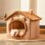 Dog House Dog Bed with Cover Cave with Non-Slip Bottom,Brown