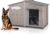 Dog House Outdoor Cedar Wood with Iron Frame for Large Dogs