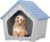 Fancyango Indoor Outdoor Small Dog House – Weatherproof for Small Dogs, Sturdy Pet Kennel Shelter for Indoor Living Room & Outdoor Patio (Blue, 23.43″ L×22.44″ W×22.24″ H)