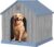 Fancyango Large Dog House Outdoor Indoor for Medium Large Dogs, Sturdy Plastic Waterproof Doghouse with Air Vents and Elevated Floor, Easy Clean and Assemble (Classic Blue, 36.2”L×38”W×38”H)