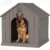 Fancyango Large Dog House for Medium to Large Dogs – Sturdy Waterproof Doghouse for Indoor/Outdoor Use with Air Vents and Elevated Floor Easy to Clean and Assemble (Classic Grey, 36.2″L × 38″W × 38″H)