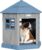 Fancyango Sturdy Dog House Indoor Outdoor for Small Medium Dogs, Weatherproof Puppy Shelter with Elevated Floor & Air Vents, Easy Clean and Assemble (Blue, 36.61″ L x 29.5″ W x 37.4″ H)
