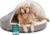 Furhaven 44″ Round Orthopedic Dog Bed for Large Dogs w/ Removable Washable Cover, For Dogs Up to 80 lbs – Sherpa & Suede Snuggery – Gray, 44-inch
