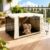 HiCaptain 30-Inch Dog Crate Cover with Mesh, Waterproof Kennel Cover, Beige
