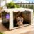 HiCaptain 36-Inch Dog Crate Cover with Mesh, Waterproof Kennel Cover, Beige