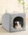 Hovicaed Indoor Dog House Large Sized Dog Tent with Covered Dog Bed 36x26in