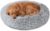 JOLLYVOGUE Calming Dog Bed Medium Size Dog, 31in Donut Washable Medium Pet Bed, Anti-Slip & Anti-Anxiety Fluffy Faux Fur Round Dogs Bed, Fits up to 45 lbs Pets (Smoke Grey)