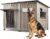 Ketive 55″ Extra XL Wooden Outdoor Dog House with Iron Frame for Large Dogs